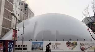 China aposta em "bolhas" gigantes sobre obras para reduzir poluição sonora e poeira em áreas urbanas densas