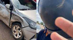 Repórter é agredido com capacete de moto enquanto cobria acidente de trânsito; veja vídeo
