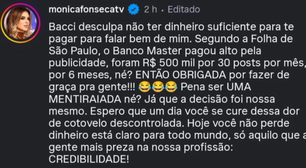 Mônica Fonseca rebate Luiz Bacci após saída da Record: 'Dor de cotovelo'