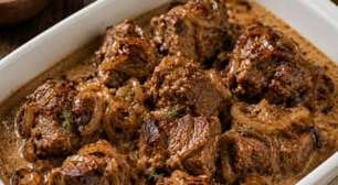 Carne na pressão macia com molho cremoso fácil e saboroso