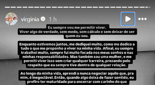 Indireta? Veja a mensagem que Virginia publicou ao anunciar o término