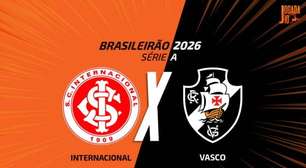 Internacional x Vasco: onde assistir, escalações e arbitragem