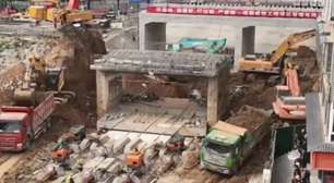 Viaduto gigante na China é construído do zero em apenas 24 horas; veja