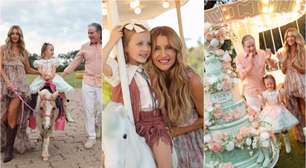 Festão de Vicky, filha de Ana Paula Siebert e Justus tem bolo gigante, pônei e muito luxo