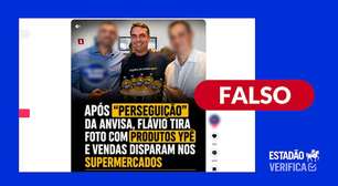 Foto de Flávio Bolsonaro com detergentes Ypê foi gerada artificialmente