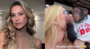 'O que tá acontecendo...': Luana Piovani opina sobre vídeo de Virgínia dando beijo em macaco; influenciadora foi alvo de críticas por incitar racismo a Vini Jr. na web