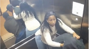 Homem salva namorada de ser morta pelo ex-marido a facadas dentro de elevador; veja vídeo