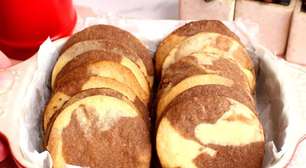 Biscoito mesclado, que combina dois sabores num amanteigado perfeito para acompanhar o chá ou café