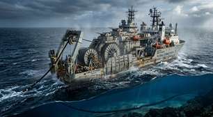 O navio couraçado de 140 metros de comprimento que enterra o cabo de internet que liga os Estados Unidos, França e Brasil no fundo lamacento do Atlântico usando um arado robótico de 50 toneladas