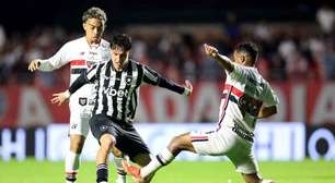 Em tempos distintos e gol no final, São Paulo e Botafogo empatam no Morumbis