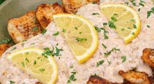 Filé de peixe cremoso com um molho irresistível, para fazer todo mundo lamber os dedos