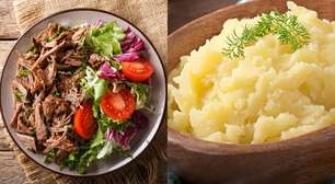 Almoço caprichado: veja receita de carne desfiada com purê de mandioquinha