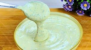 Maionese caseira sem óleo deliciosa e super leve, perfeita para usar nos sanduíches e nas saladas