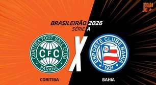 Coritiba x Bahia: onde assistir, escalações e arbitragem