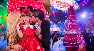 Teto de LED com fogos, bolo de mais de 2 metros e reencontro de Virgínia e Zé Felipe: os detalhes da festa de 5 anos de Maria Alice em 30 fotos