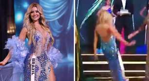 Miss Brasil conquista 5º lugar mesmo após levar tombo no concurso; veja a cena