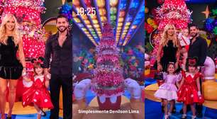 Bolo gigante da festa de Maria Alice, filha de Virginia e Zé Felipe, tem 3 metros de altura; saiba detalhes