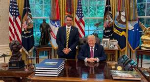 Flávio Bolsonaro se reúne com Trump nos EUA; veja a primeira foto do encontro