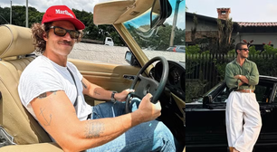 Chay Suede ostenta Porsche de R$ 1 milhão e Mercedes rara que já pertenceu à família Marinho; veja coleção de automóveis antigos do ator de 'Quem Ama Cuida'