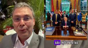'Três patetas com Trump', diz Lindbergh Farias ao ironizar foto de Flávio Bolsonaro na Casa Branca