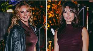 Paolla Oliveira e Isis Valverde provam que marrom e bordô estão em alta. Ambas usam vestidos em evento da Disney+