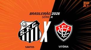 Santos x Vitória, AO VIVO, com a Voz do Esporte, às 18h30