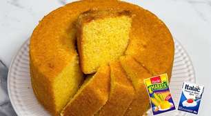 Bolo de flocão de milho com creme de leite