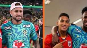 Vídeo: Jogadores do Panamá fazem fila para fotos com Neymar e Vini Jr após goleada do Brasil