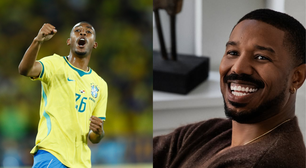 Ator vencedor do Oscar, Michael B. Jordan reage a gol de Rayan na vitória do Brasil contra o Panamá