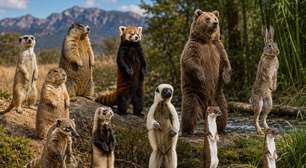 Animais de quatro patas que costumam ficar em pé para vigiar o ambiente