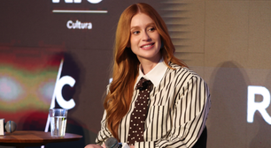 Marina Ruy Barbosa prova elegância da combinação de listra com poá em look de R$ 13,9 mil