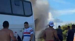 Susto na estrada: ônibus com torcedores do Fortaleza pega fogo antes da decisão do Nordestão