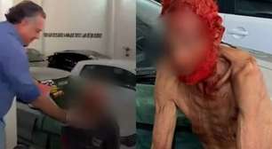 Idoso em situação de rua tem cabelos e barba pintados de vermelho por empresário em troca de roupas