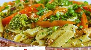 Salada de macarrão cremosa feita de um jeito rápido e fácil, um acompanhamento incrível