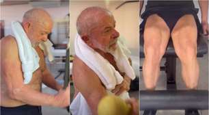 Presidente Lula treina sem camisa e exibe pernas musculosas 'Já fez seu exercício?'
