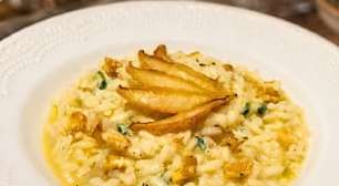 Risoto de pera com gorgonzola fácil para um jantar romântico