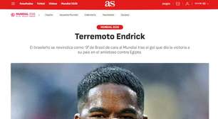 Jornal espanhol chama Endrick de 'Terremoto' e aponta jogador como favorito para assumir camisa 9 do Brasil na Copa