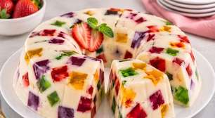 Essa gelatina colorida fit fica linda na mesa e leva poucos ingredientes