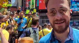 'Aqui é o meu habitat natural', diz Fred sobre cobrir a Copa no meio do povo na Times Square