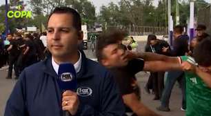 Troca de socos entre mexicanos interrompe entrada ao vivo de repórter; veja