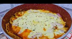 Lasanha de frigideira fácil e rápida, que fica suculenta e saborosa, ideal para dias corridos