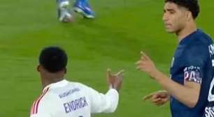 Hoje adversários, Endrick e Hakimi bateram boca em jogo do Francês há dois meses