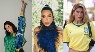 De camisa da Seleção a look de plumas: veja o que as esposas dos jogadores usaram para o jogo