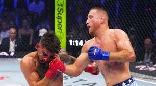 Justin Gaethje vive noite de cinema, nocauteia Topuria e conquista cinturão no UFC Casa Branca