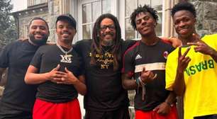 Vini Jr recebe visita de netos de Bob Marley nos EUA após estreia do Brasil na Copa