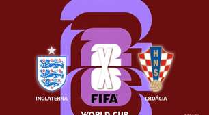 Inglaterra x Croácia, AO VIVO, com comentários e estatísticas a partir das 16h