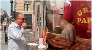 Galvão Bueno experimenta o 'melhor cachorro-quente de Nova York' e dá nota
