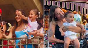 Bruna Biancardi e Carol Dantas, atual e ex de Neymar, curtem dia em família na Disney; veja fotos