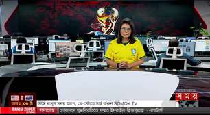 Jornalistas de Bangladesh usam camisa do Brasil para apresentar programas de TV