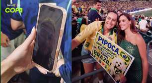 Bruna Biancardi é 'tietada' e faz videochamada com Neymar durante Brasil x Haiti
